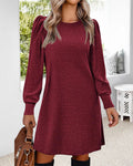 Oona — Women’s Puff-Sleeve Ribbed Mini Dress